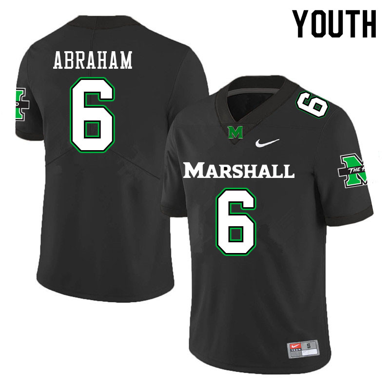 Youth #6 Micah Abraham Marshall Thundering Herd College Football Jerseys Sale-Black - Click Image to Close